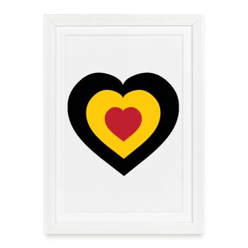 Belgique - Affiche encadrée (27 × 37 cm) - blanc - Devant