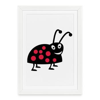 coccinelle - Affiche encadrée (27 × 37 cm) - blanc - Devant