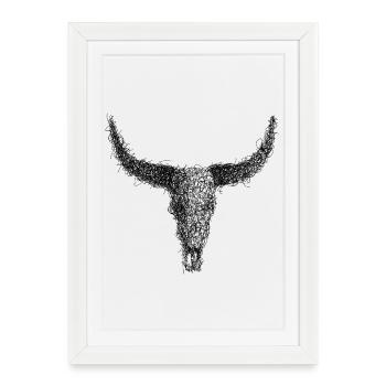 Buffle Griboullage - Affiche encadrée (27 × 37 cm) - blanc - Devant