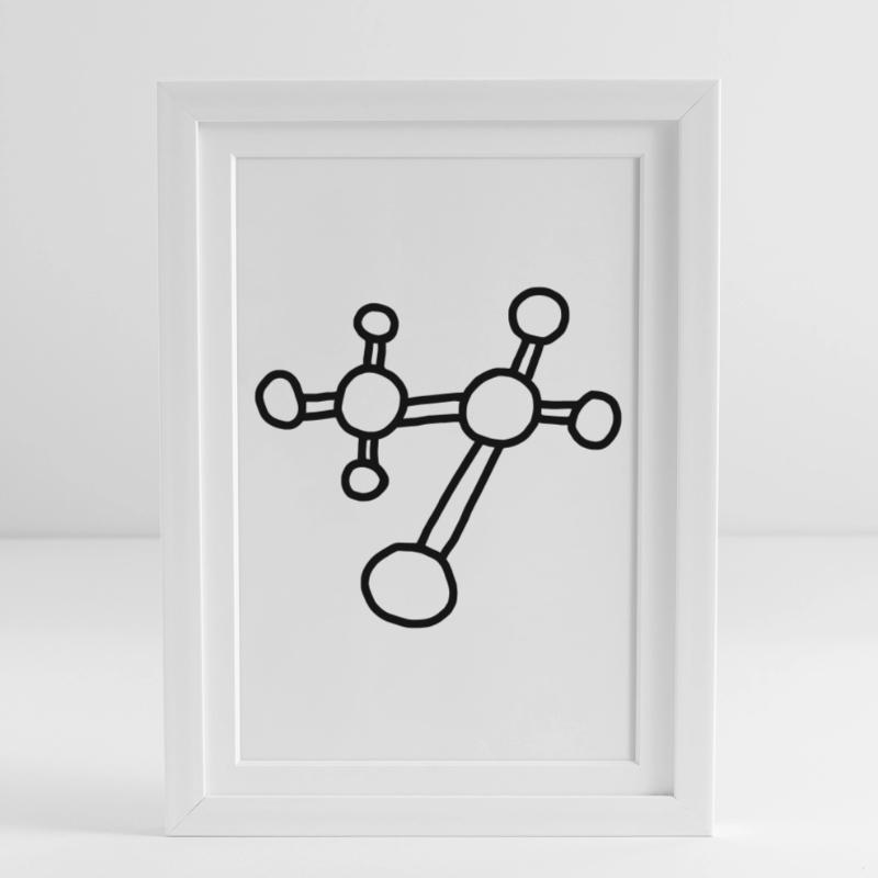 Atom molecule / physics mechanics lattice atomicon Framed poster (27 × 37 cm)