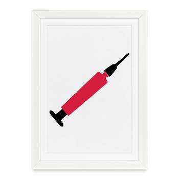 seringue - Affiche encadrée (27 × 37 cm) - blanc - Devant