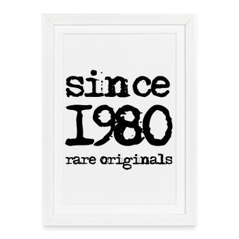 Depuis 1980, Original Rare Vintage Design - Affiche encadrée (27 × 37 cm) - blanc - Devant