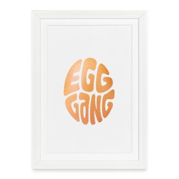 Roi des Œufs Texturé - Affiche encadrée (27 × 37 cm) - blanc - Devant