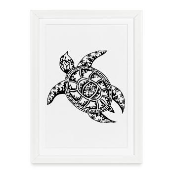 Tortue - Affiche encadrée (27 × 37 cm) - blanc - Devant