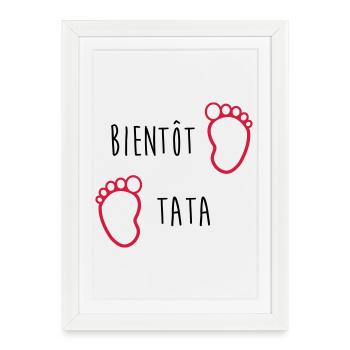 Tante / Tata / Marraine / Oncle / Nourrice / Bébé - Affiche encadrée (27 × 37 cm) - blanc - Devant