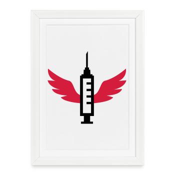 Infirmière / Infirmier / Hôpital / Médecine / - Affiche encadrée (27 × 37 cm) - blanc - Devant