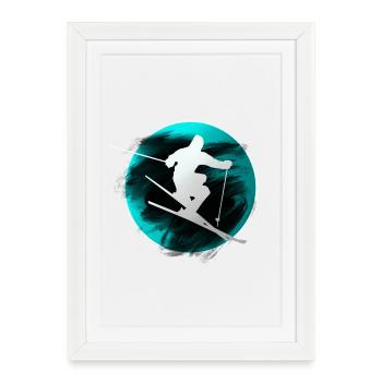 ski - Affiche encadrée (27 × 37 cm) - blanc - Devant