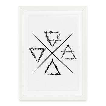Four Element Symbols - Framed poster (27 × 37 cm) - white - Front