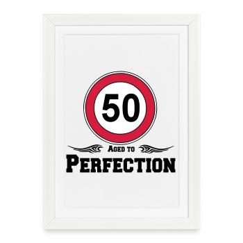 50.Geburtstag , 50 vieilli à la perfection .. (25) - Affiche encadrée (27 × 37 cm) - blanc - Devant