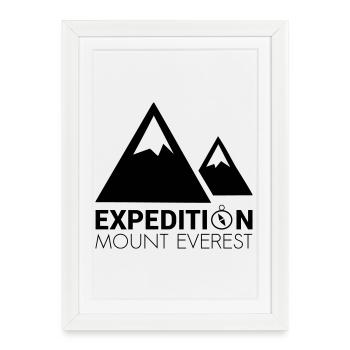Expédition Mont Everest - Affiche encadrée (27 × 37 cm) - blanc - Devant