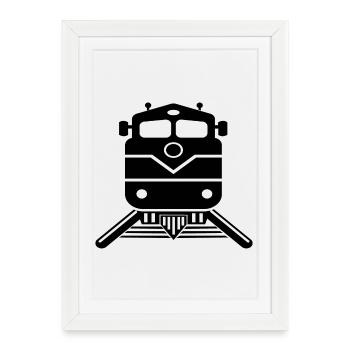 Train driver design - Framed poster (27 × 37 cm) - white - Front