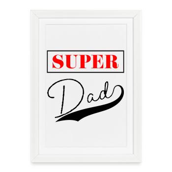Super Papa - Affiche encadrée (27 × 37 cm) - blanc - Devant