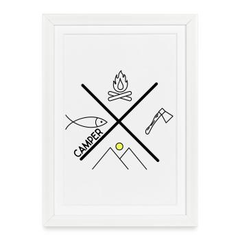 Design amusant pour les campeurs - Affiche encadrée (27 × 37 cm) - blanc - Devant