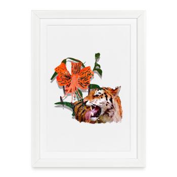 Lys tigre - Affiche encadrée (27 × 37 cm) - blanc - Devant