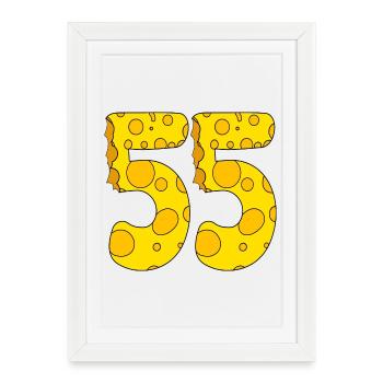 55 ans - Cadeau de 55e anniversaire - 1955 - Affiche encadrée (27 × 37 cm) - blanc - Devant