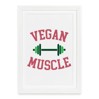 Muscle végétalien - Affiche encadrée (27 × 37 cm) - blanc - Devant