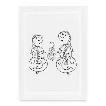 Famille de violoncelles - Affiche encadrée (27 × 37 cm) - blanc - Devant