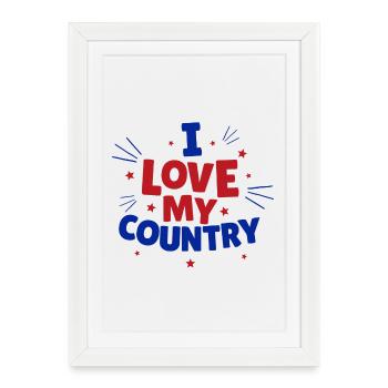 country, i love my country - Affiche encadrée (27 × 37 cm) - blanc - Devant