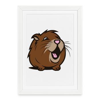 Cobaye / Hamster joyeux - Cœur - Affiche encadrée (27 × 37 cm) - blanc - Devant