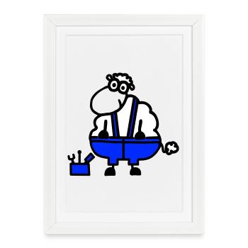 Craftsman's sheep, hero of labor - Framed poster (27 × 37 cm) - white - Front