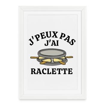 raclette, fromage fondu, raclette party - Affiche encadrée (27 × 37 cm) - blanc - Devant