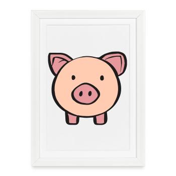 Piglet - Framed poster (27 × 37 cm) - white - Front