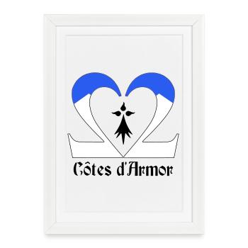Côtes d'Armor - Affiche encadrée (27 × 37 cm) - blanc - Devant