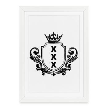 Drapeau d’Amsterdam xxx - Affiche encadrée (27 × 37 cm) - blanc - Devant