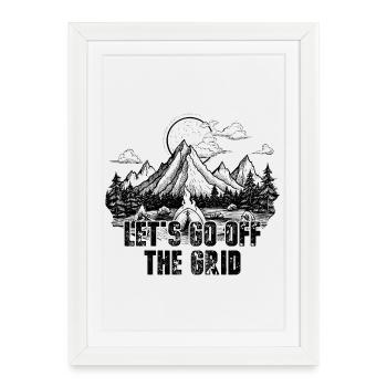 Let's go off the grid - Framed poster (27 × 37 cm) - white - Front