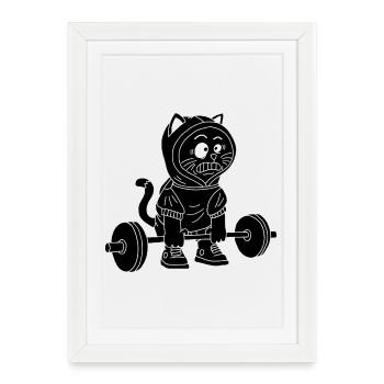 La puissance du chaton noir - Affiche encadrée (27 × 37 cm) - blanc - Devant