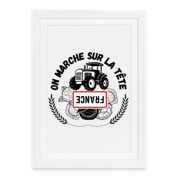 Agriculteurs français - Affiche encadrée (27 × 37 cm) - blanc - Devant