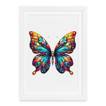 Papillon - Affiche encadrée (27 × 37 cm) - blanc - Devant