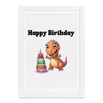 Happy Birthday - Congratulations - Framed poster (27 × 37 cm) - white - Front