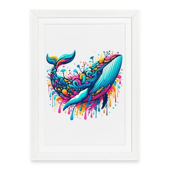 Baleine - Affiche encadrée (27 × 37 cm) - blanc - Devant