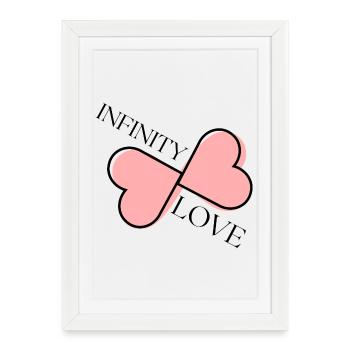 Logo des cœurs roses croisés - Affiche encadrée (27 × 37 cm) - blanc - Devant