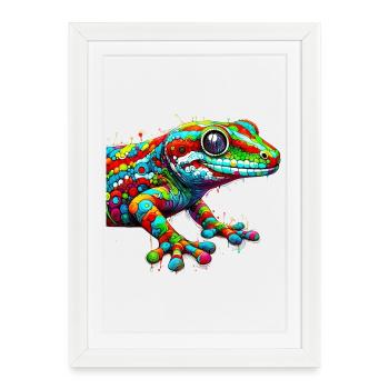 Gecko - Affiche encadrée (27 × 37 cm) - blanc - Devant