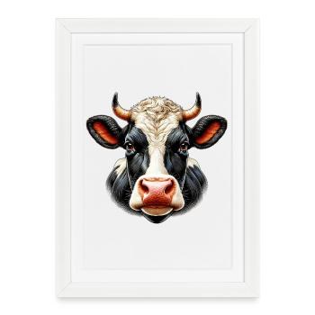 Cow - Framed poster (27 × 37 cm) - white - Front