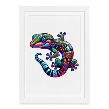 Gecko - Affiche encadrée (27 × 37 cm) - blanc - Devant