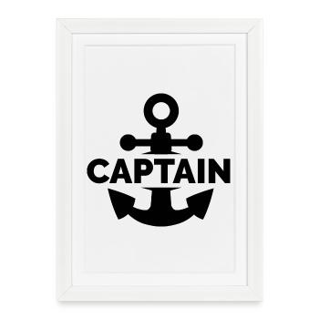 captain anchor icon logo sea sea ship boat - Framed poster (27 × 37 cm) - white - Front