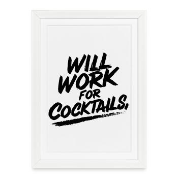 Fonctionnera pour les cocktails - Affiche encadrée (27 × 37 cm) - blanc - Devant
