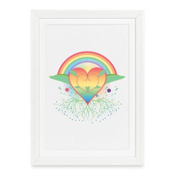 Rainbow Heart with Roots for Pride - Framed poster (27 × 37 cm) - white - Front