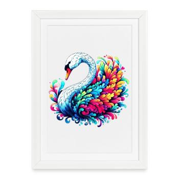 Cygne - Affiche encadrée (27 × 37 cm) - blanc - Devant