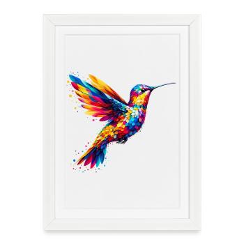 Colibri - Affiche encadrée (27 × 37 cm) - blanc - Devant