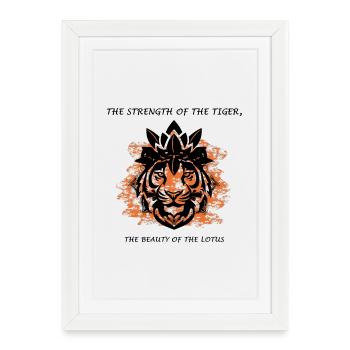 Tiger Lotus India - Affiche encadrée (27 × 37 cm) - blanc - Devant