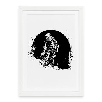 Snowboarding - Framed poster (27 × 37 cm) - white - Front