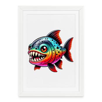 Piranha - Affiche encadrée (27 × 37 cm) - blanc - Devant