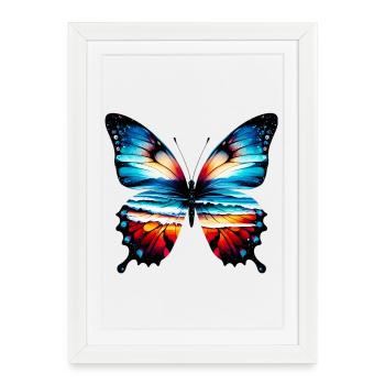 Papillon - Affiche encadrée (27 × 37 cm) - blanc - Devant