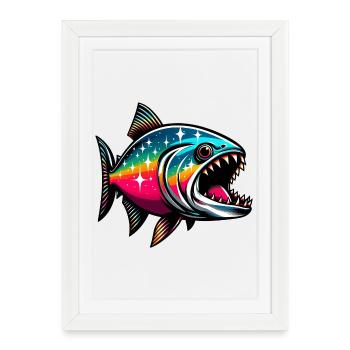 Piranha - Affiche encadrée (27 × 37 cm) - blanc - Devant