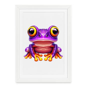 Grenouille - Affiche encadrée (27 × 37 cm) - blanc - Devant
