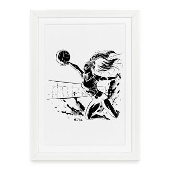 Volleyballspielerin - Gerahmtes Poster (27 × 37 cm) - Weiß - Vorne